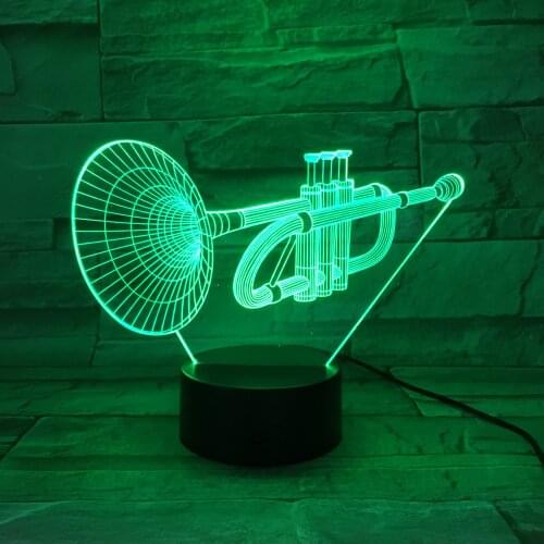 Cornet Acrylic Night Light 3D Musical Gift Led Bedroom Beside Lamp Nightlights With Bluetooth Base Changeable Color APP Control