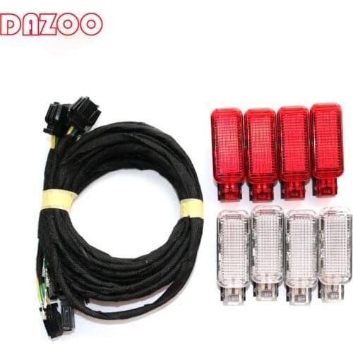 8PCS Door Warning Lamp lightings With Cable For AUDI A3 A4L A6L Q3 8KD947411 8KD 947 411 8KD947415 Car Accessories