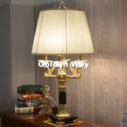 Free Shipping European D400mm H760mm White/Black Luxury Crystal Table Lamp European Style Bedroom Bedside Lighting Fixture Lamp