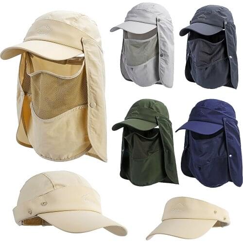 Quick-dry Sun Protection UV Fisherman Hat Foldable Windproof Sun Visor Hat for Fishing Camping Hiking