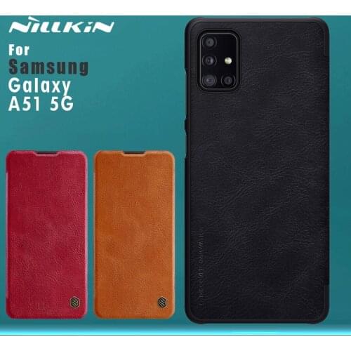 Nillkin for Samsung Galaxy A51 5G Case Business Qin Flip Leather Case Card Slot Back Cover