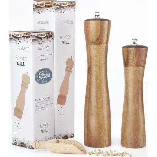 Wooden Salt grinders and Pepper Mills Simple Modern Style Manual Seasoning Spice Jars Handmade Kitchen Tool