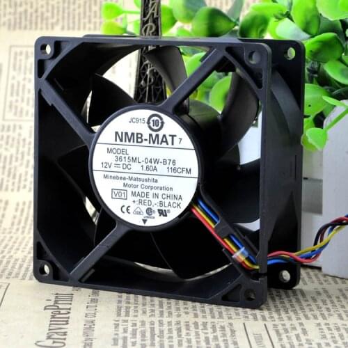 For NMB 9038 12V 1.6A 9CM large air volume fan PWM temperature control fan 3615ML-04W-B76