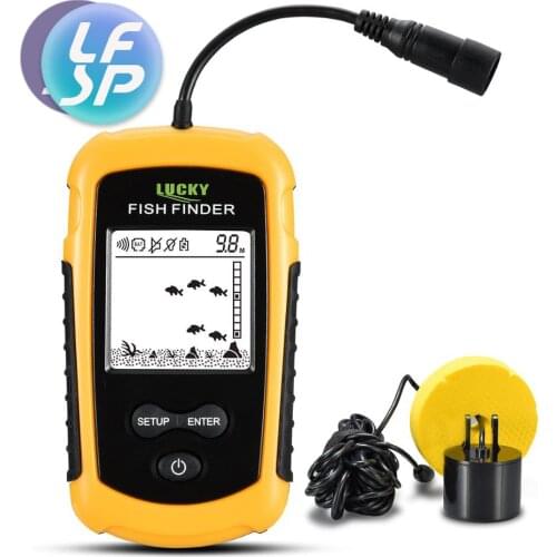 Portable Fish Finder Ice Fishing Sonar Sounder Alarm Transducer Fishfinder 0.7-100m Fishing Echo Sounder Free ShippingHook