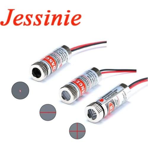 650nm 5mW Red Point Line Cross Laser Module Head Glass Lens Focusable Adjustable Laser Diode Head Industrial Diameter 12MM 5V