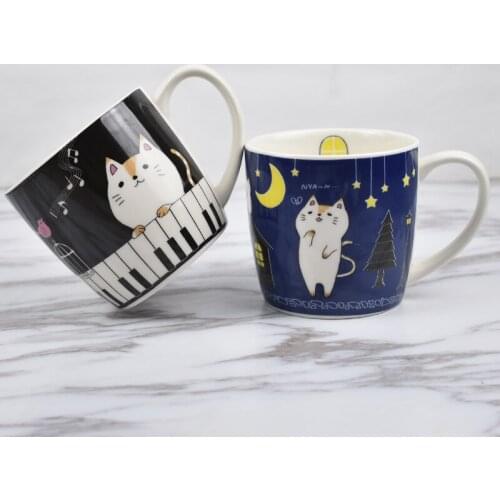 Ceramic Lovely Cat Breakfast Cup Of Cereal Creative Cartoon Cute Water Free Shippig