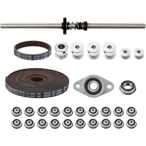Belt Drive Kit GT2 Timing Belt F623 Bearing F688 20T Pulley 16T Idler Lead Screw Compatible for Voron V0 Motion 3D Printer Parts