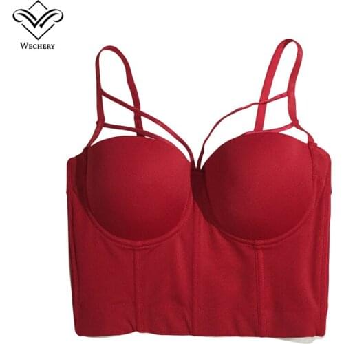 Wechery Gothic crop top Hollow Out Camis Women Clothes New Summer Tank Top Sexy Style Black White Bandeau Bra Vest