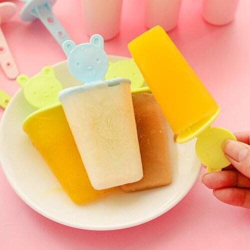 Ice Cube With Cover Cartoon Ice Cream Mold Cute DIY Bear 6 Pack Ice Cream Box