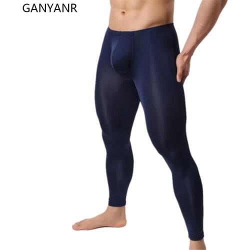 GANYANR Running Tights Men Compression Leggings Gym Sportswear Fitness Sport Pants Sexy Basketball Jogging Exercise Athletic