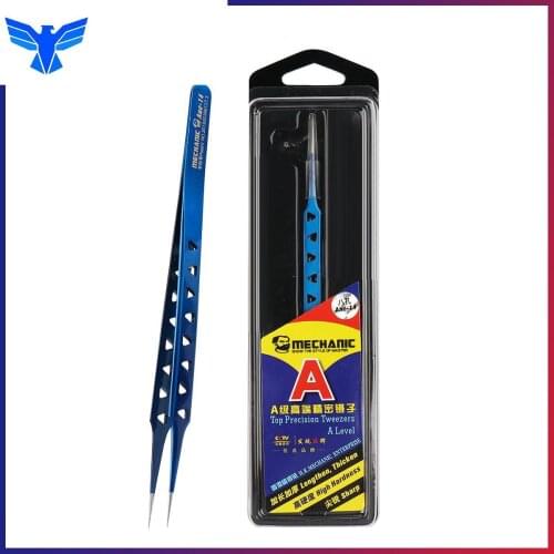 Phone PCB IC Chip Repair MECHANIC Aac-14 Non-magnetic High Hardness 8 Hollows Heat-dissipating Stainless Steel Precise Tweezers