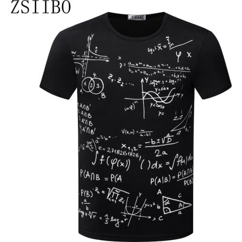 ZSIIBO TX87 factory very lost cost promotion Formula of Mathematics printing Style Mens T Shirt O Neck Short Sleeve