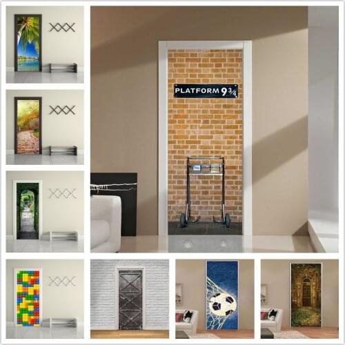 3D London 9 3/4 London Underground Station Door Stickers Vinly Wallpaper DIY Home Decoration Accessories Waterproof Poster Mural