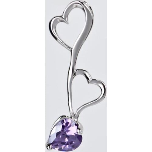 925 Sterling Silver Pendant Crystal Love Heart Luxury Lucky Necklaces Pendant Jewelry For Women Wholesale GND0337