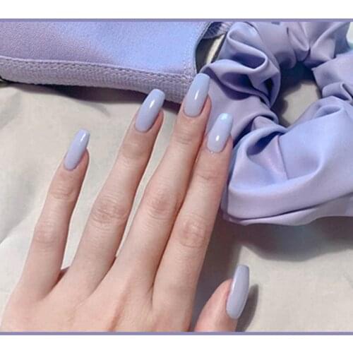 24Pcs Full Cover Nail Artificial Solid color Ballerina Nails Detachable False Nail Tips Press on Nails Art Fake Manicure Tool