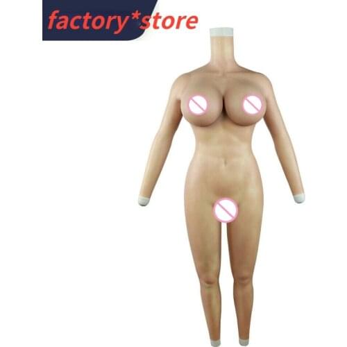 H-Cup Crossdresser Silicone Full Body Suit with Breasts Silicone Clothes Suitable for Transvestites for Drag Queens