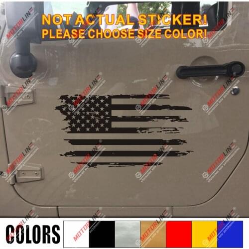 USA American Flag Decal Sticker Car Vinyl pick size color no bkgrd distressed c