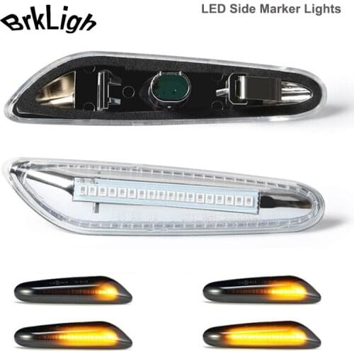 2pcs LED Dynamic Side Marker Light Turn Signal Lamp For BMW 1 3 5Series E83 X3 E84 X1 E53 X5 E46 E60 E61 E87 E88 E90 E91 E92 E93