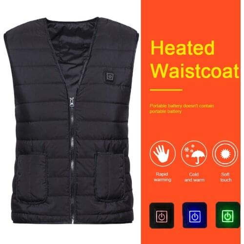 Unisex Electric Heating Vest Winter Warm Waistcoat USB Charging Heated Coat Outdoor Camping Hiking Walking Fishing Thermal Vest