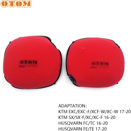 OTOM 2 Pcs Motorcycle Air Filter Intake Cleaner For KTM 125SX 125XC 350SXF 300EXC 450XC 500EXC HUSQVARNA TC125 FC250 TE300 FE450
