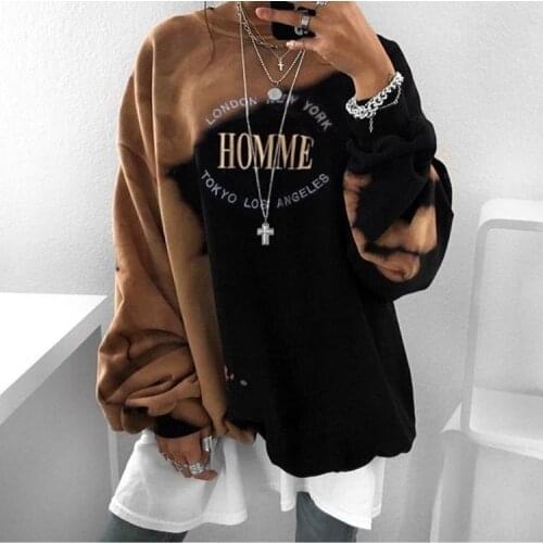 Gothic Letter Print Womens Men Hoodie 2020 Round-neck Sweatshirt Irregular Pattern Long Sleeve Hoodie Sudadera Mujer Moletom
