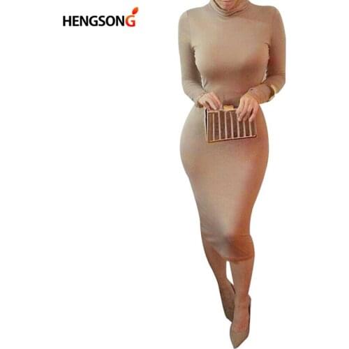 Sexy Women Bandage Dress Vestido 2021 Spring Turtleneck Slim Long Sleeve Bodycon Dress High Neck Club Sheath Wrap Vestido Female