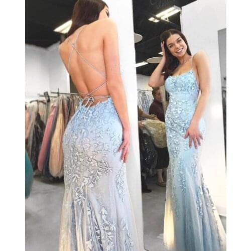 Vintage Lace Mermaid Evening Dress Elegant Plus Size Formal Dress For Women Backless Prom Dresses robe de soiree 2020 vestidos