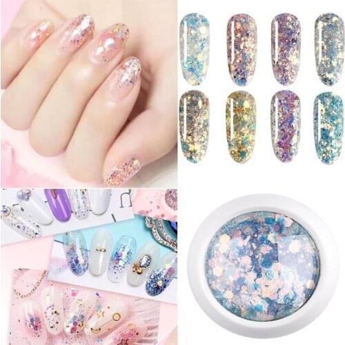1 Box Nail Mermaid Glitter Flakes Sparkly 3D Hexagon Colorful Sequins Spangles DIY Charm Manicure Nails Art Decoration