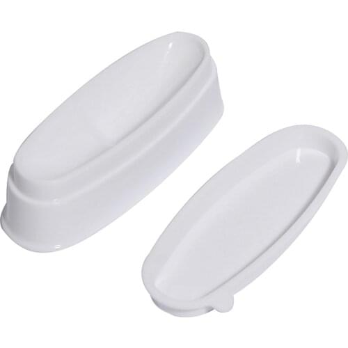 1pc Box for French Nail Line Mold Tray ABS White Dip Container Glitter Powder Safe Round/Oval Nails Base Nail Art Supplies Case