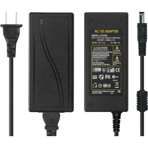 10pcs DC 12V 3A Power Adapter Supply US USA Plug AC Converter Transformers For CCTV Camera 5050 3528 LED Strip Modules Lighting