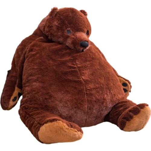 100cm Brown Djungelskog Bear Plush Toys Soft Stuffed Animal Plush Bear Toy Cushion Doll for Girl Soft Pillow
