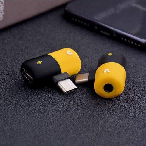 2 In 1 Type C To 3.5 Mm Earphone Jack AUX Adapter Charging Audio Cable USB Type C Splitter Headphone Music Mini Converter