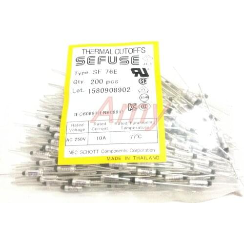 200pcs/lot Temperature fuse 77 degrees 10A 250V SF76E 77 SEFUSE