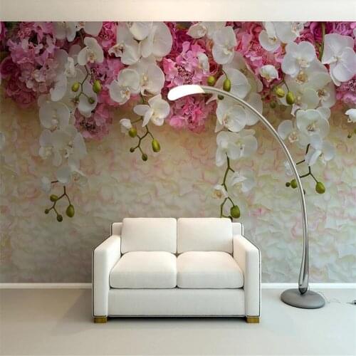 Custom 3D wallpaper mural beautiful flowers simple living room bedroom background wall decoration painting wallpaper