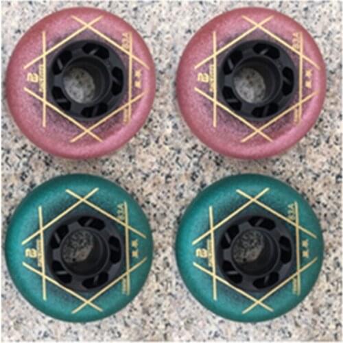 4 pcs/lot 83A durable PU FSK slalom wheel for inline skates shoes blue pink elastic grip rodas for SEBA High HL HV IGOR KSJ WFSC