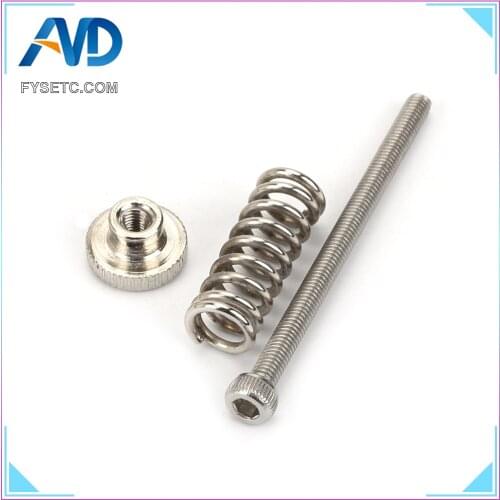 5pcs 3D Printer Parts M3 Thread Screws Nuts 45mm Leveling Spring Knob Part Components Hexagon Hex Stainless Steel