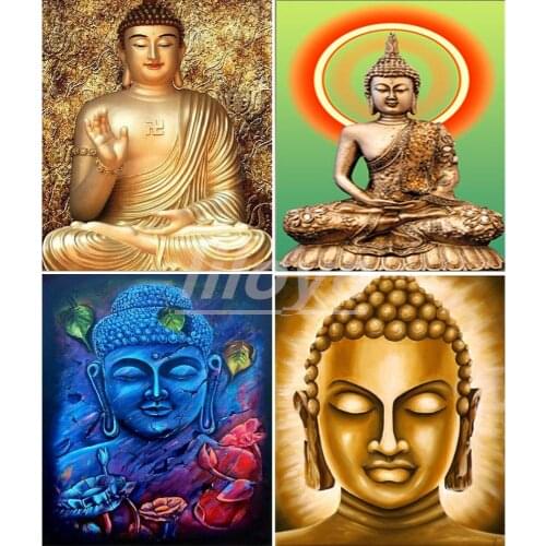 5D DIY Diamond Painting Buddha Religion Full Square Round 3D Embroidery Pictures Paste Rhinestones Cross Stitch Kits Decor DF614