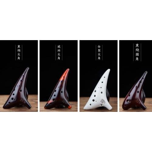 Promotion china famous brand great sound music instrument 12 holes AC Smoked burn Ocarina flute