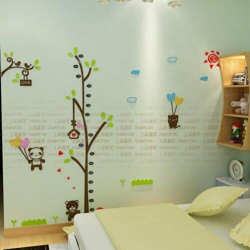New arrival Height 3d Acrylic wall stickers For kids room Child room DIY Art wall decor Cartoon panda bear wall stickers