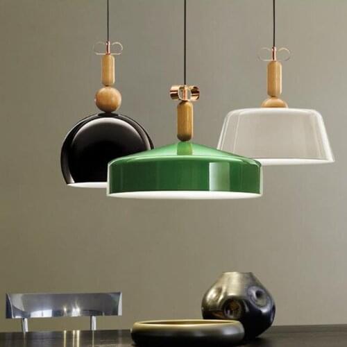Free shipping High quality Indoor wood aluminum pendant lamp Northern Europe country colored pendant light E27