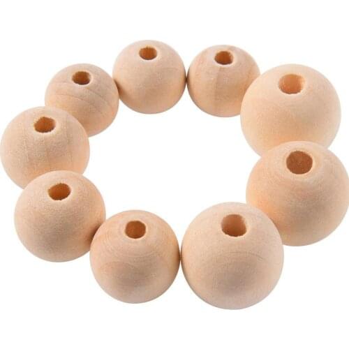 1 Set Loose Wood Beads For DIY Making Wedding Bracelet Accessories Crafts Jewelry Pearls Necklace Round Accessories With W6W2