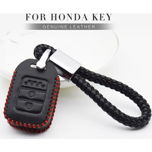 For Honda Civic City Accord 2018 CRV Hrv JAZZ Pilot Insight Forza sh 125 Genuine Leather Car Key Cover Case Key Remote Fob Shell