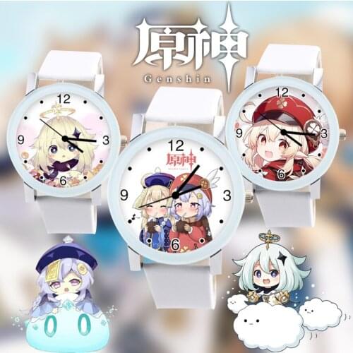 Genshin Impact Anime Figure Venti Klee Cosplay Accessories Same Quartz Watch Student Table Children Collect Birthday Gifts