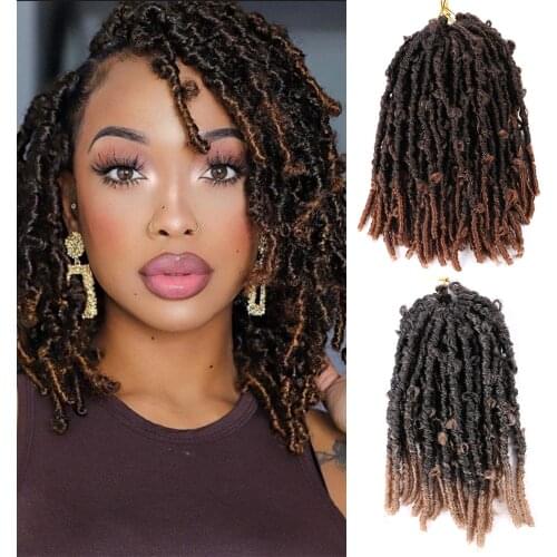 CLong Butterfly Locs Faux Locs Synthetic Crochet Hair Extensions Curly Braiding Hair Pre Stretched 14 Inches 80g Black Braids