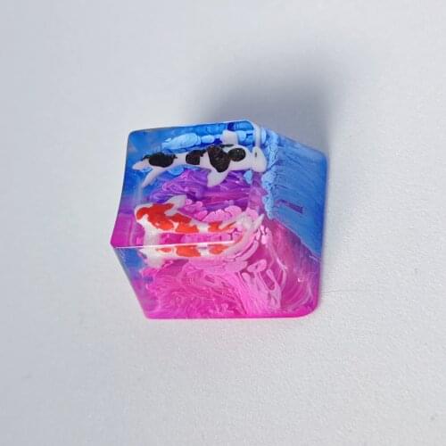 Customized Koi Fish Keycaps Natural Resin Keycaps Are Suitable For Cherry MX Switches And Most Mechanical Game Keyboards