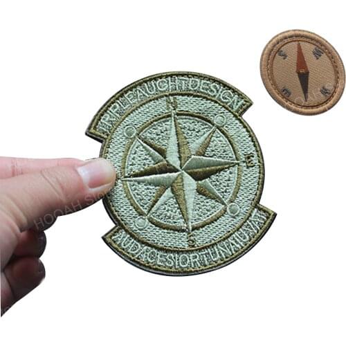Compass 3D Embroidery Tactical Armband Magic Stickers Badges Military Patches Hook & Loop For Denim Clothes Backpack Gifts