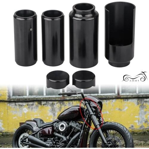 For Harley Softail Breakout FXBR FXBRS 18-Later Black Fork Boot Covers Tube Cap Kit