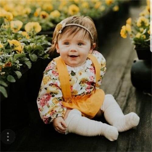 Newborn Baby Girls Clothes Set Lovely Cotton Long Sleeve T-Shirt+Casual Solid Color Pant+Hat Infant Clothing Outfits