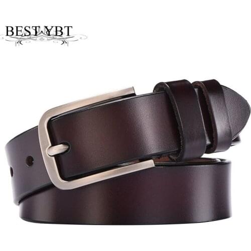 Best YBT Women belt fashion retro solid color Alloy Pin buckle belt high quality Imitation leather Women cowboy casual belt