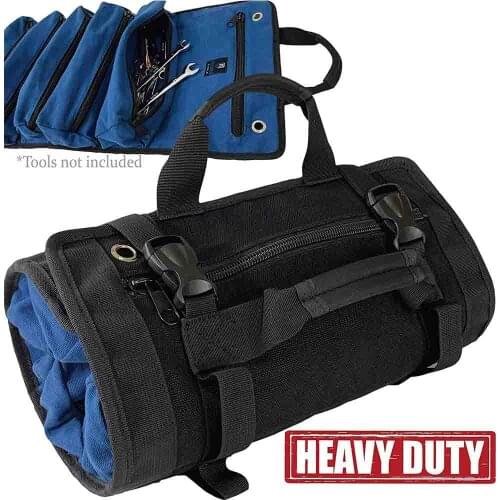 Multifunction Roll Tool Bag Hardware Repair Kit For Electricians Mechanics Wearproof Oxford Cloth Toolkit Portable Pouch Bags